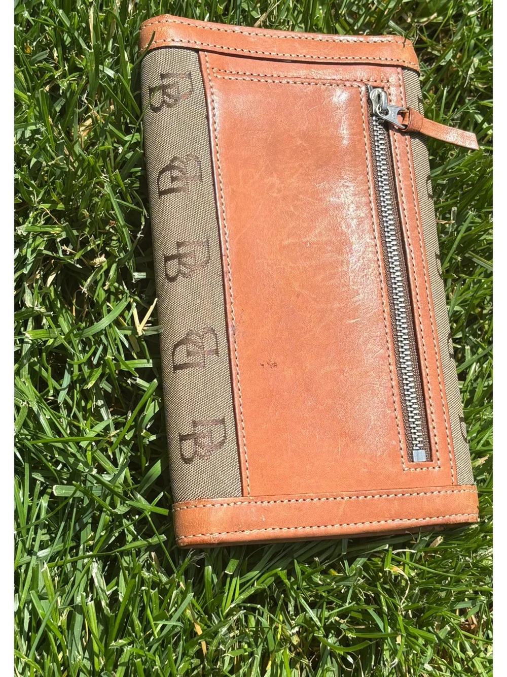 Dooney & Bourke Brown Canvas Wallet with Tan Leather Trim